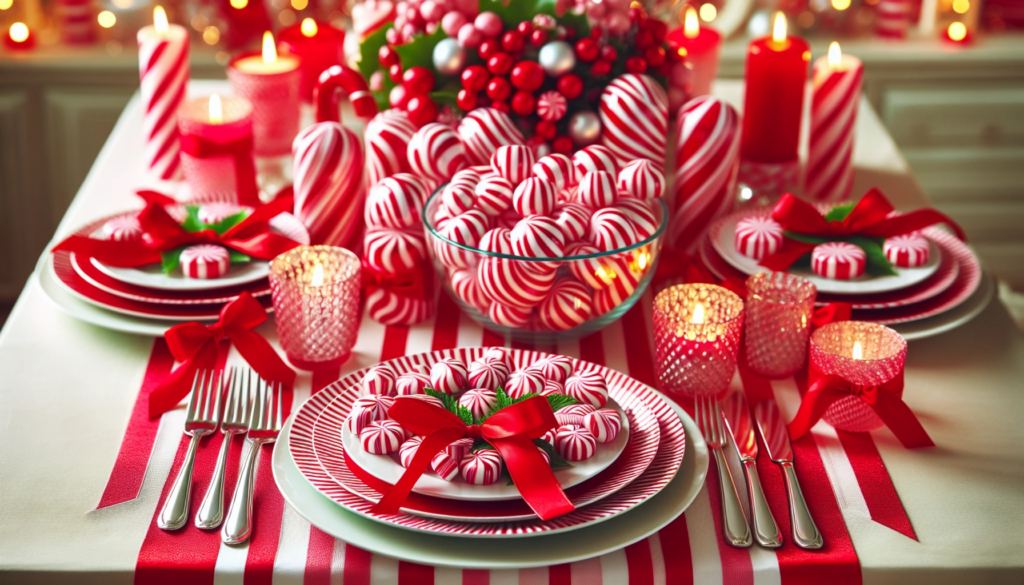 Candy Cane-Themed Tablescape